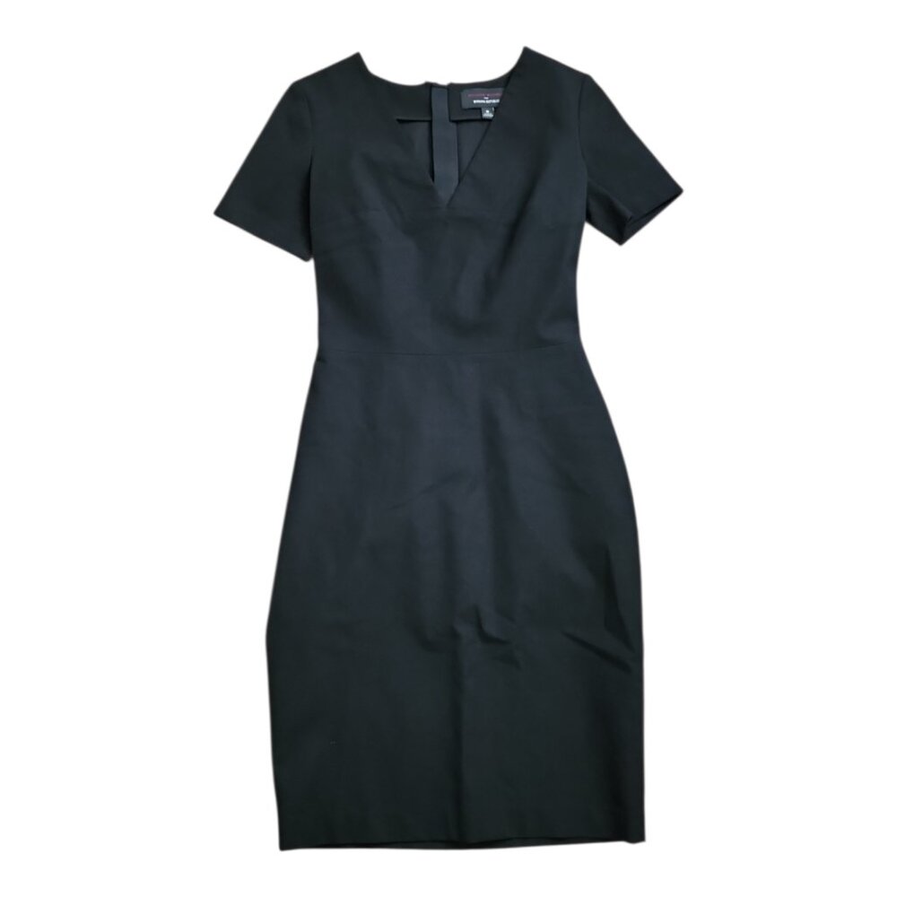 Roland Mouret Banana Republic‎ Dress Womens Size 6 Black V Neck Pencil Career